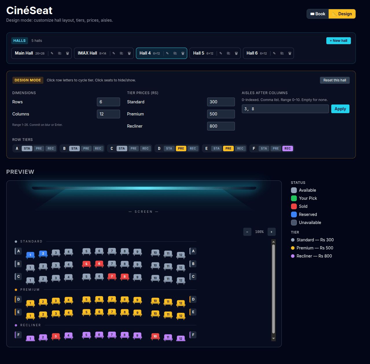 CinéSeat — Movie Booking Demo